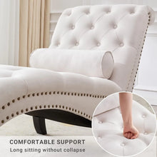 Upholstered Chaise Lounge with Solid Wood Legs