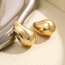 Exaggerated Gold Plated Tear Drop Earrings