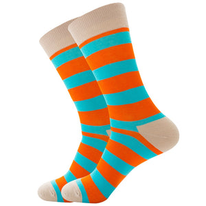 Happy Colorful Striped Combed Cotton Socks