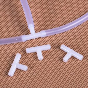 10PCS 4mm Plastic "T" 3-Way Fish Tank Air Pump Line Tubing Connector