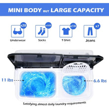 Portable 17.6Lbs Capacity Mini Compact Washing Machine