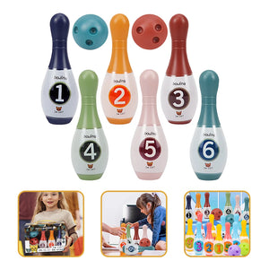 Colored Bowling Pin & Ball Game