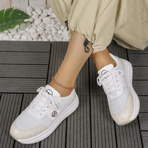 Wedge Heel Lace-Up Breathable Sports Shoes