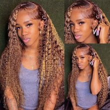 Wiggogo Highlight Blonde Lace Deep Wave Front Wig