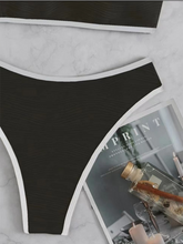 Contrast Binding Thong Cut Swimsuit