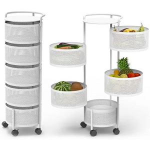Rotating Fruit Basket 5-Tier Metal Kitchen Storage Rack