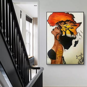 Classical African Woman Abstract Artwork