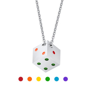 Cool Cube Dice Style Stainless Steel Necklace