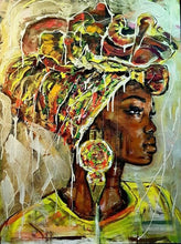 Colorful Diamond African Woman Graffiti Portrait