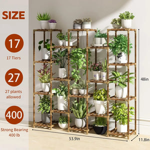HOMKIRT 17 Tier Large Tall Plant Shelf