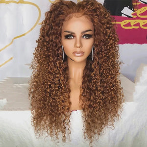 Synthetic Curly Preplucked Glueless Lace Front Wig With Baby Hair