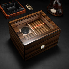 Spanish Cedar Wood Cigar Humidor with Hygrometer & Shelves