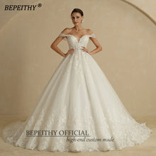 BEPEITHY Glitter Skirt Sleeveless Court Train Vintage Bridal Gown