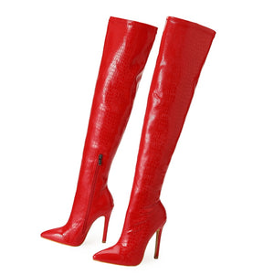 11CM Thin High Heel Over-the-Knee Side Zipper Boots