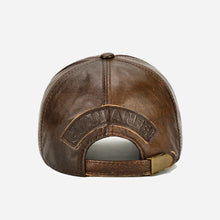 Genuine Leather Designer Print Baseball Cap