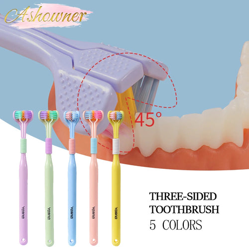 Three-Sided Ultra Fine Soft Hair Toothbrush