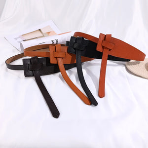 Designer Faux Leather Long Waistband Belt