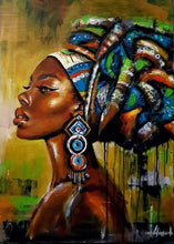 Colorful Diamond African Woman Graffiti Portrait