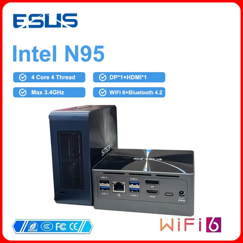 ESUS Intel 11th Gen N95 Mini Pocket PC 16G 256GB WiFi6