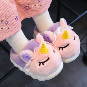 Plush Cartoon Print Non-Slip Soft Slippers