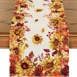 Autumn Sunflower Pattern Table Runner