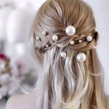 20pcs Elegant Pearl Crystal U-shaped Meta Hairpins