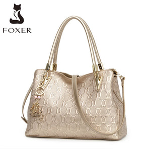 FOXER Split Leather High Capacity Top Handle Bag