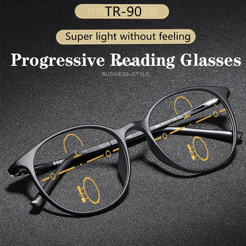 Ultralight Titanium TR90 Multi-focal Progressive Reading Glasses