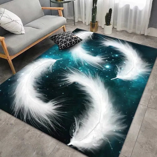 Nordic 3d Feather Pattern Coffee Table Mat