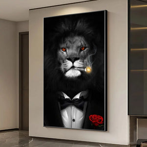 Black Lion Godfather Canvas Painting