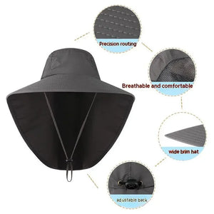 Wide Brim Sun Hat with Neck Flap