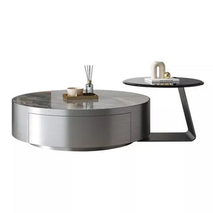 Aesthetic Clear Modern Round Coffee Table