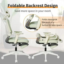 Foldable Ergonomic Office Chair with Footrest