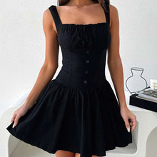 Spaghetti Strap Sweet Elegant Square Neck Dress