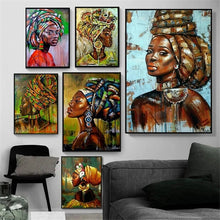 Colorful Diamond African Woman Graffiti Portrait