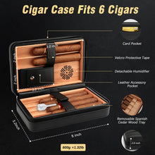 Cedar Wood Cigar Case with Cigar Lighter V Cut Cigar Cutte