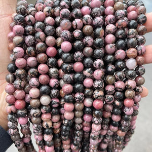 Natural Black Round Rhodizite Beads