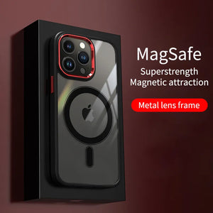 Clear Magnetic Wireless Charging Shockproof Case For iPhone