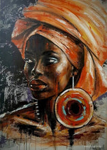 Colorful Diamond African Woman Graffiti Portrait