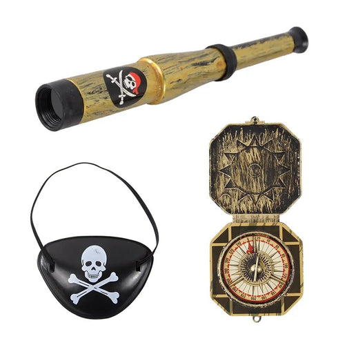 Pirate Eye-patch Handheld Brass Telescope Pirate Sword Toy Set
