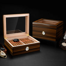 Spanish Cedar Wood Cigar Humidor with Hygrometer & Shelves