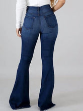 High Stretch Ripped Flared Jeans