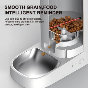 Intelligent Stainless Steel Double Bowl Pet Automatic Feeder with Wifi