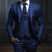 Plaid Slim Fit Notched Lapel Tuxedo