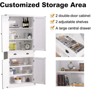 Kitchen Storage Cabinet with Drawer and Adjustable Shelves