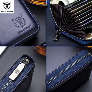 BULLCAPTAIN Genuine Leather RFID Blocking Wallet