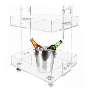 Easy Assembly Clear Acrylic Bar Cart