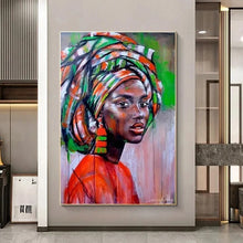 Colorful Diamond African Woman Graffiti Portrait