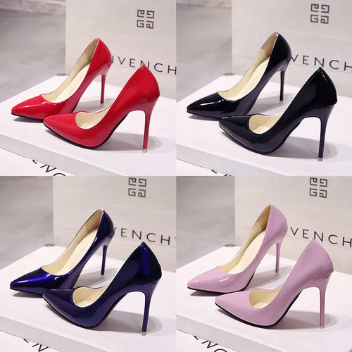 High Heel Patent Leather Pumps