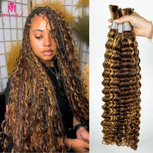 28" Deep Wave Bulk Human Hair for Braiding